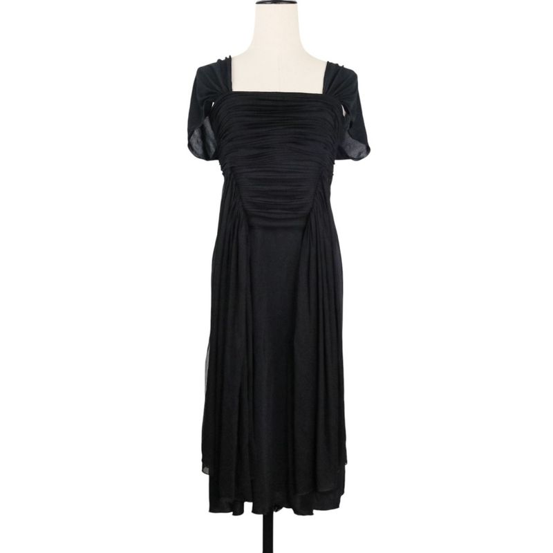 Good Yves Saint Laurent Sleeveless Draped Gather Dress S