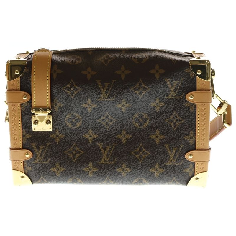 Louis Vuitton Monogram Side Trunk MM Shoulder Bag Pochette Bag Brown Pvcleather