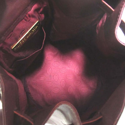 Good Cartier Must Line Leather Draw String Shoulder Bag Bordeaux and Gold