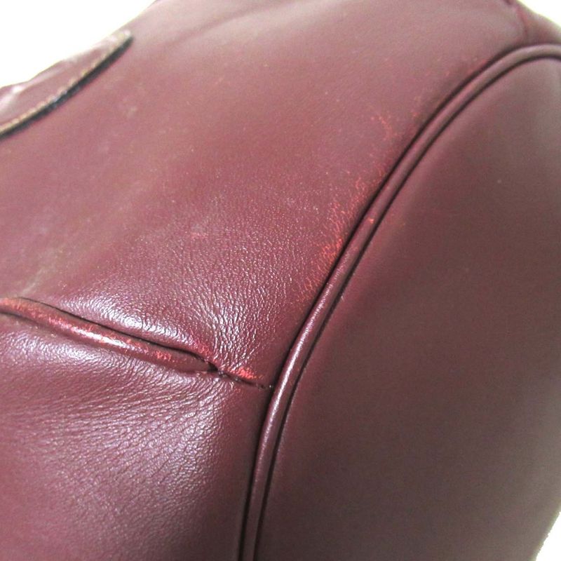 Good Cartier Must Line Leather Draw String Shoulder Bag Bordeaux and Gold