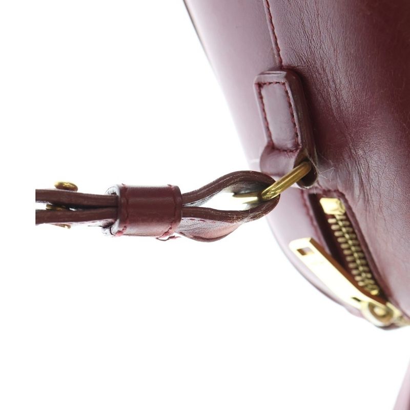 Saint Laurent Paris Baby Duffle 2WAY Leather Shoulder Handbag Women Burgundy