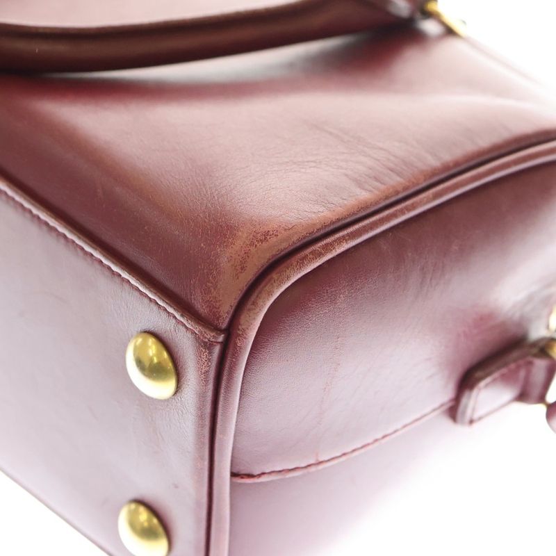 Saint Laurent Paris Baby Duffle 2WAY Leather Shoulder Handbag Women Burgundy