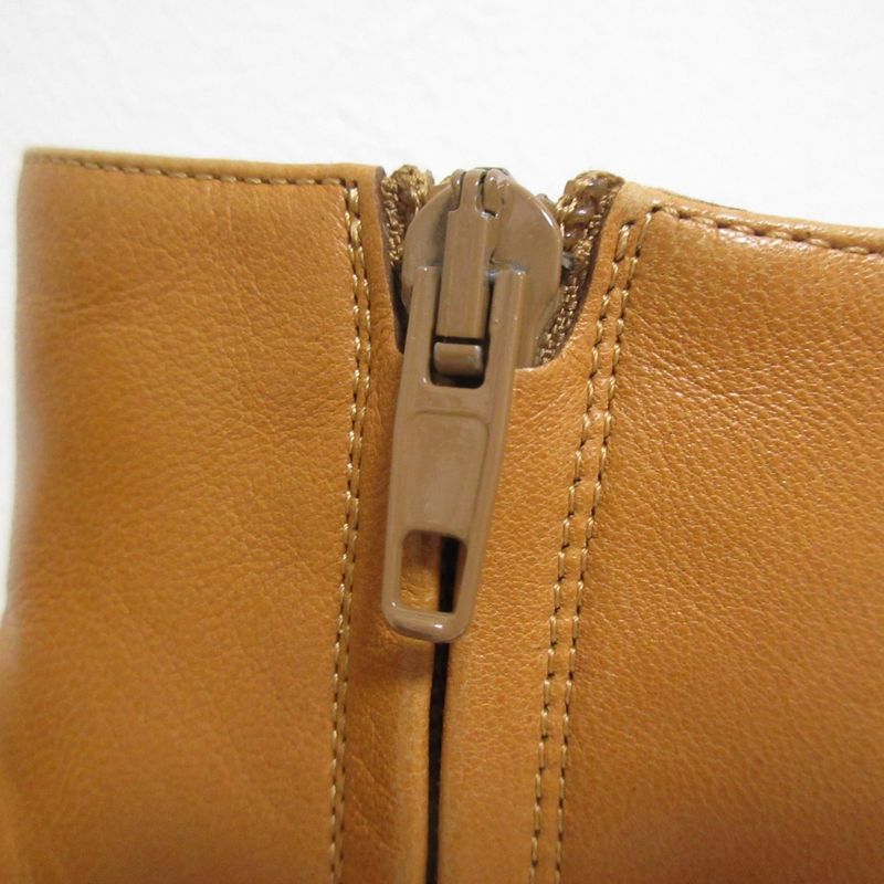 Celine Phoebe Period Bang Boots Leather Chunky Heel Short Boots 35.5 Approx