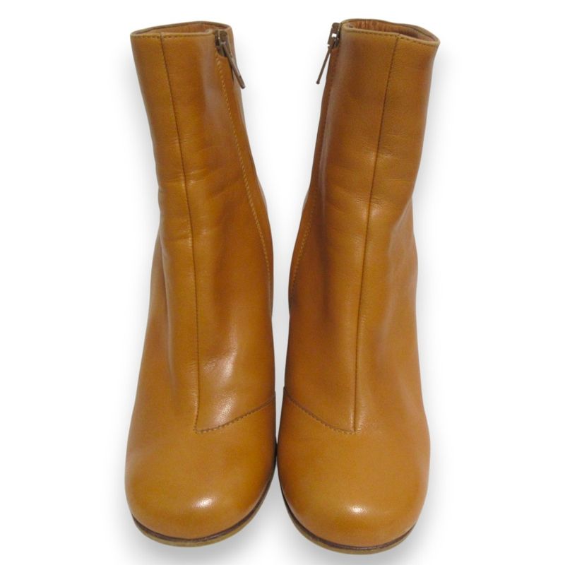 Celine Phoebe Period Bang Boots Leather Chunky Heel Short Boots 35.5 Approx