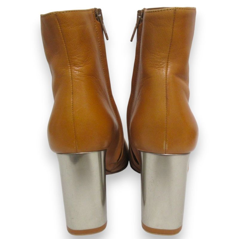 Celine Phoebe Period Bang Boots Leather Chunky Heel Short Boots 35.5 Approx