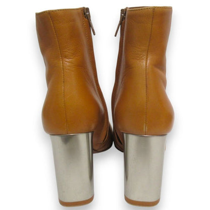 Celine Phoebe Period Bang Boots Leather Chunky Heel Short Boots 35.5 Approx