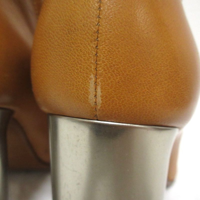 Celine Phoebe Period Bang Boots Leather Chunky Heel Short Boots 35.5 Approx