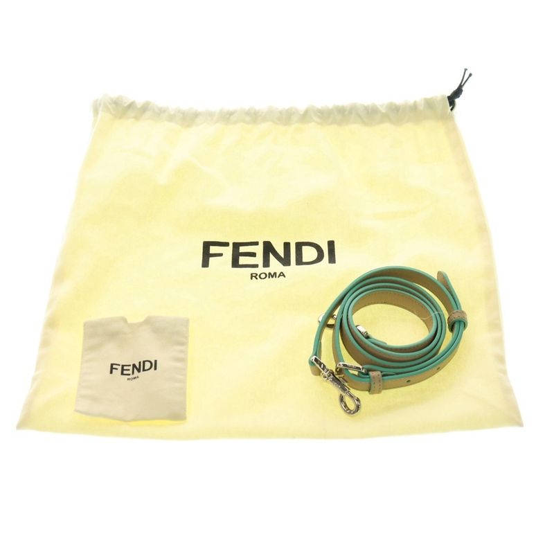 Fendi Trois Jours Leather Handbag Shoulder Bag Beige 8bh333 5QT