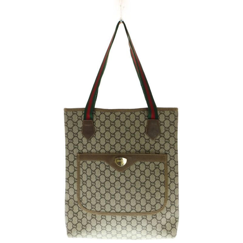 Gucci PLUS TOTE BAG GG Pattern Sherry Line Tote Bag Beige