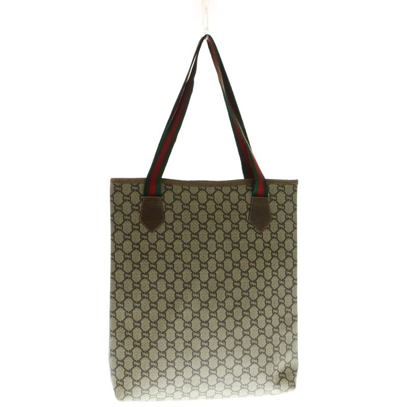 Gucci PLUS TOTE BAG GG Pattern Sherry Line Tote Bag Beige