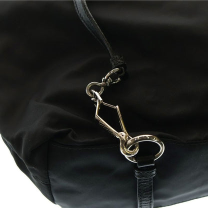 Prada Tessuto Tote Handbag Black And Pink Nylon Bt0165 Silver Hardware