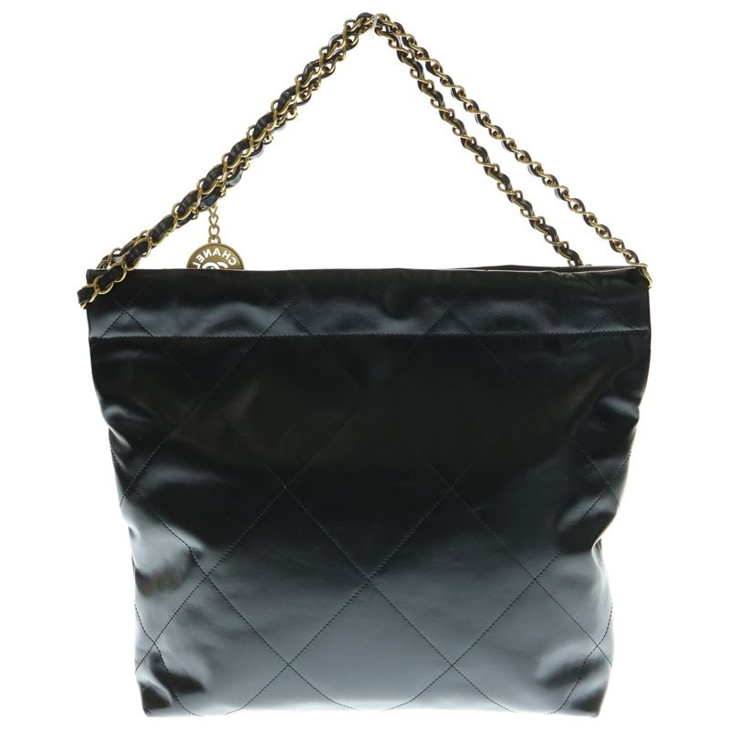 Chanel 22 Small Matelasse Green Shiny Calfskin Gold Hardware Shoulder Bag