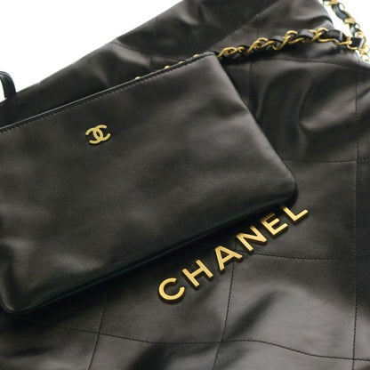 Chanel 22 Small Matelasse Green Shiny Calfskin Gold Hardware Shoulder Bag