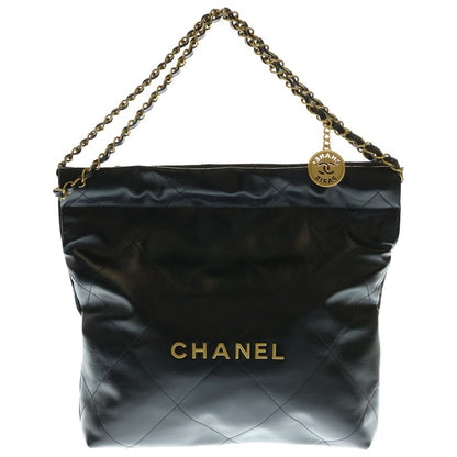 Chanel 22 Small Matelasse Green Shiny Calfskin Gold Hardware Shoulder Bag