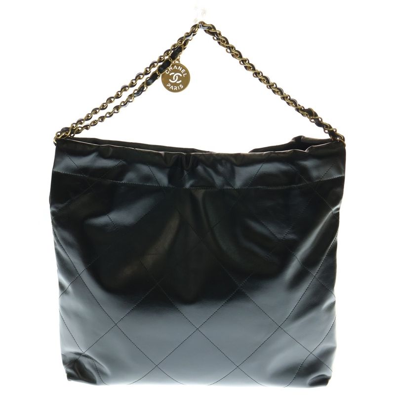 Chanel 22 Medium Matelasse Green Shiny Calfskin Gold Hardware Shoulder Bag