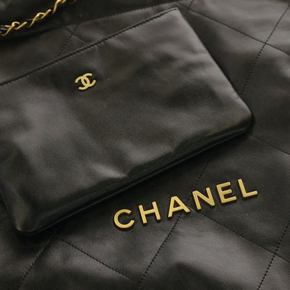 Chanel 22 Medium Matelasse Green Shiny Calfskin Gold Hardware Shoulder Bag