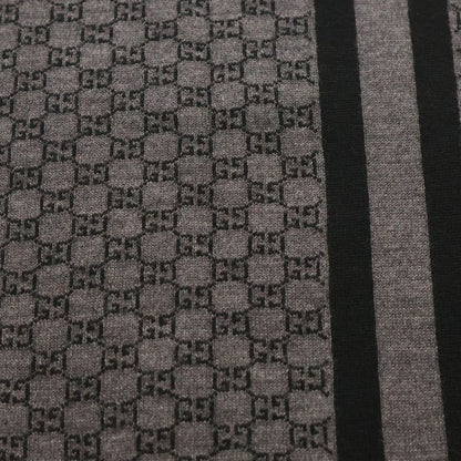 Gucci GG Logo Lana Wool Line Scarf Black/gray