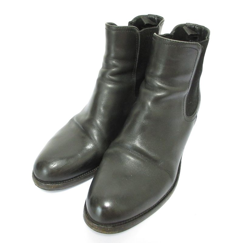 Good Prada Leather Side Gore Chelsea Boots Short Boots Size 39 Equivalent to