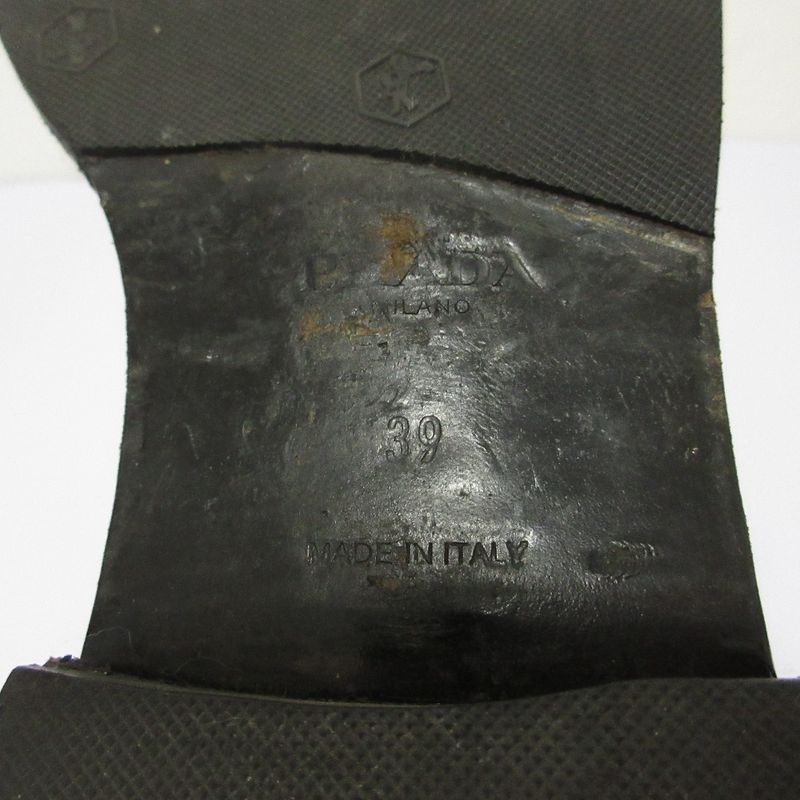 Good Prada Leather Side Gore Chelsea Boots Short Boots Size 39 Equivalent to