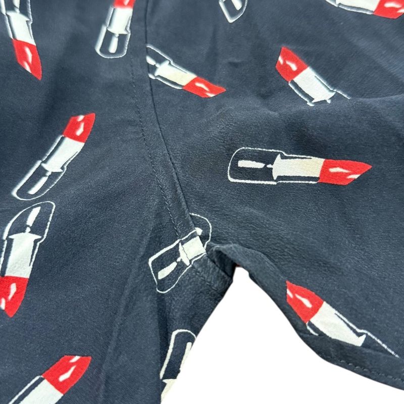 Good Saint Laurent Paris Eddy Period Rip Pattern Silk 100% Long Sleeve Shirt 34