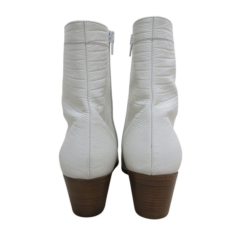 Celine Cubaine Cubane Croc Shape Pressed Leather Short Boots 38 1/2 Equivalent