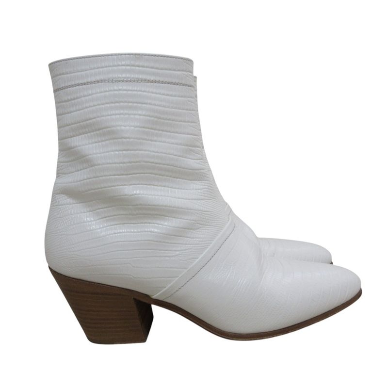 Celine Cubaine Cubane Croc Shape Pressed Leather Short Boots 38 1/2 Equivalent