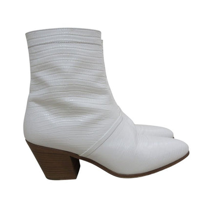 Celine Cubaine Cubane Croc Shape Pressed Leather Short Boots 38 1/2 Equivalent