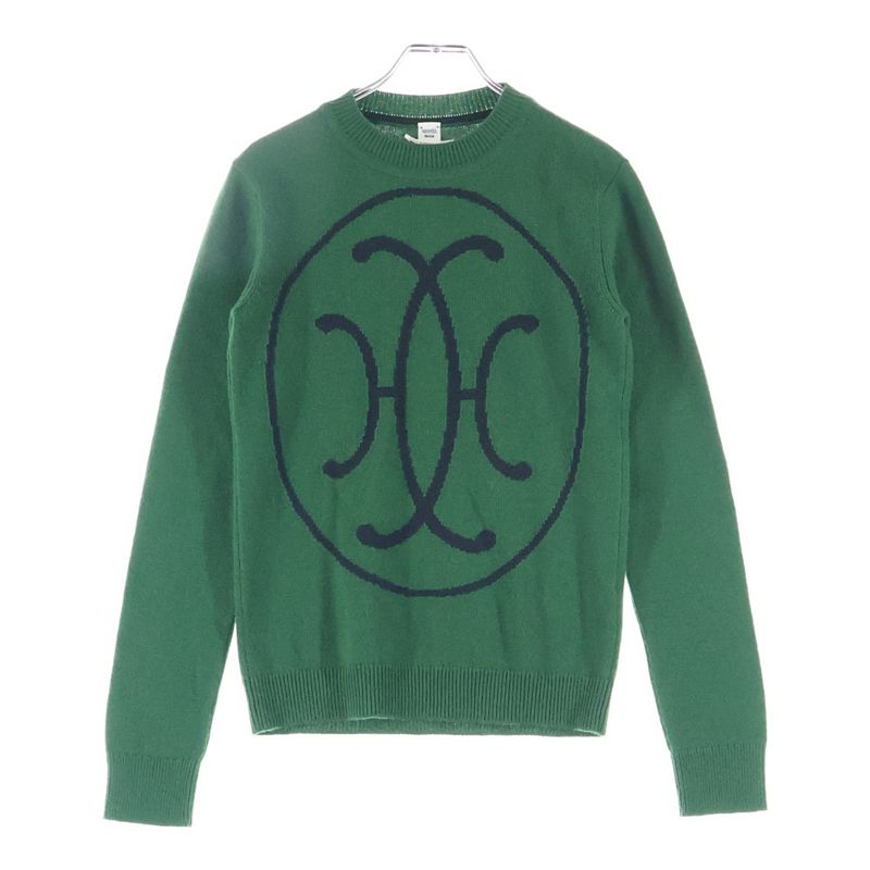 Hermes H Lift Cashmere Knitted Sweater Green Ladies