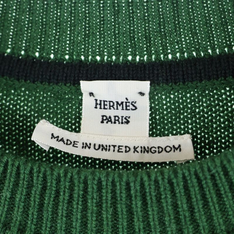 Hermes H Lift Cashmere Knitted Sweater Green Ladies