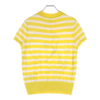 Hermes Twill Raine Silk Switched Short Sleeved Knit Yellow Women's 2e2813dn