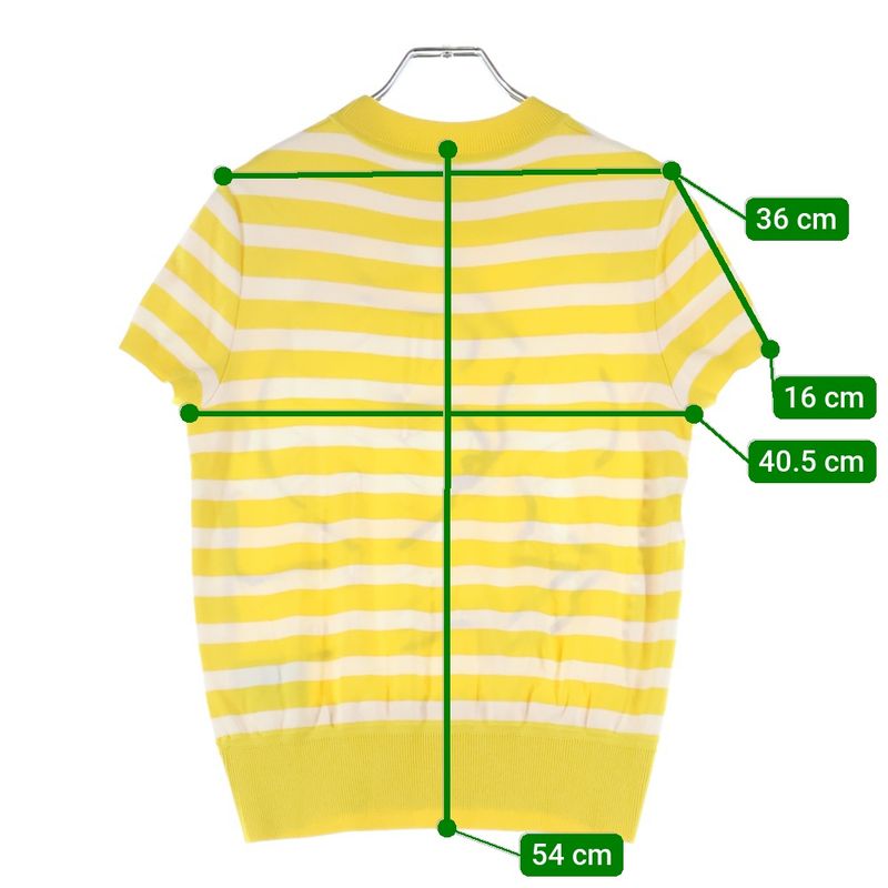 Hermes Twill Raine Silk Switched Short Sleeved Knit Yellow Women's 2e2813dn