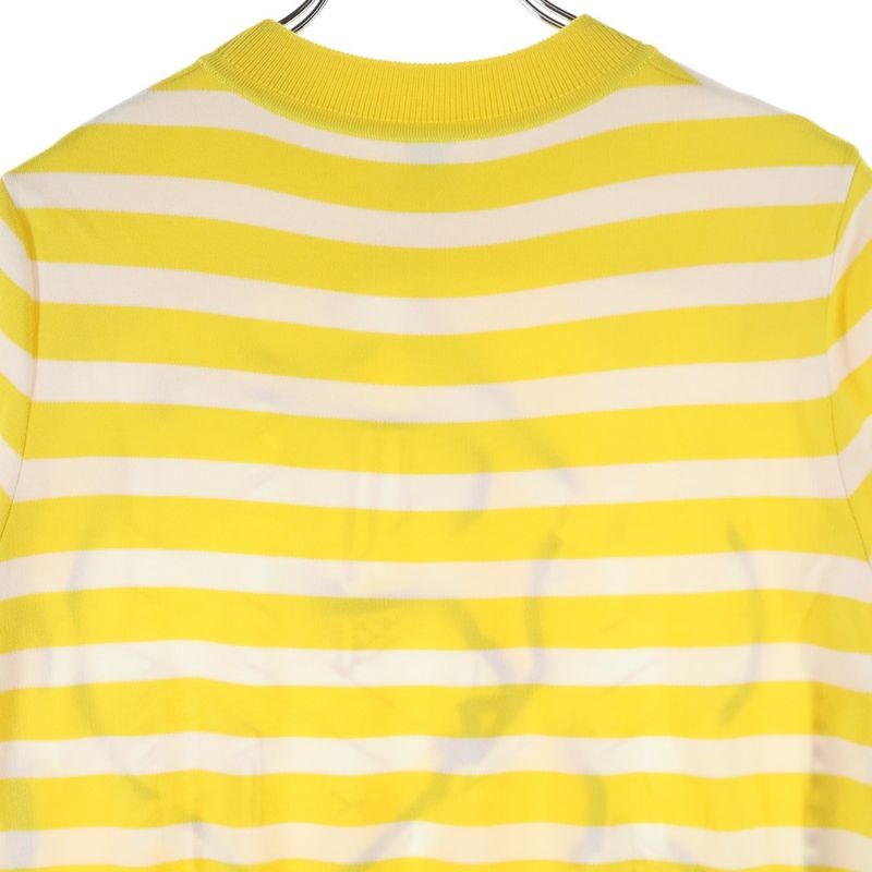 Hermes Twill Raine Silk Switched Short Sleeved Knit Yellow Women's 2e2813dn