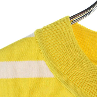 Hermes Twill Raine Silk Switched Short Sleeved Knit Yellow Women's 2e2813dn