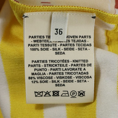 Hermes Twill Raine Silk Switched Short Sleeved Knit Yellow Women's 2e2813dn