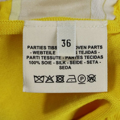 Hermes Twill Raine Silk Switched Long Sleeved Knit Sweater Women's Yellow
