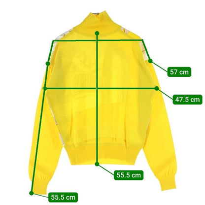 Hermes Twill Raine Silk Switched Long Sleeved Knit Sweater Women's Yellow
