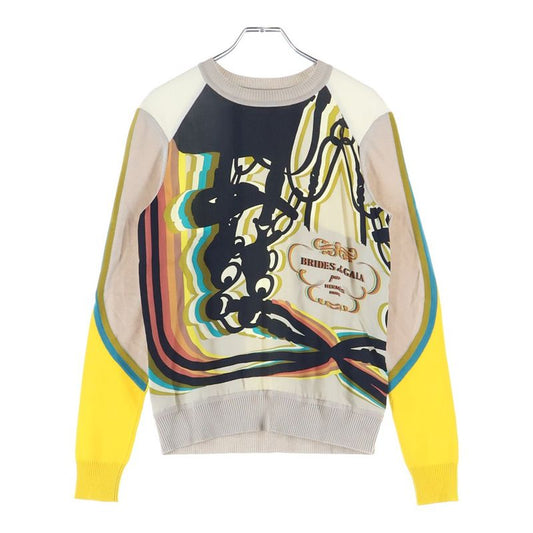 Hermes Brides De Gala Long-sleeved Knit Sweater In Twillaine Silk Women's Multi