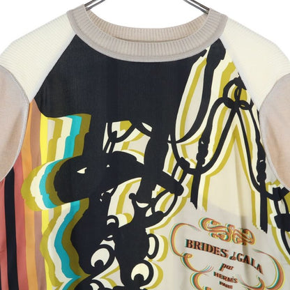 Hermes Brides De Gala Long-sleeved Knit Sweater In Twillaine Silk Women's Multi