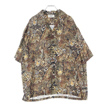 Celine 22SS Leopard Open Collar Short Sleeve Pattern Shirt Brown 2c517251s