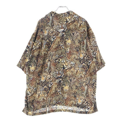 Celine 22SS Leopard Open Collar Short Sleeve Pattern Shirt Brown 2c517251s