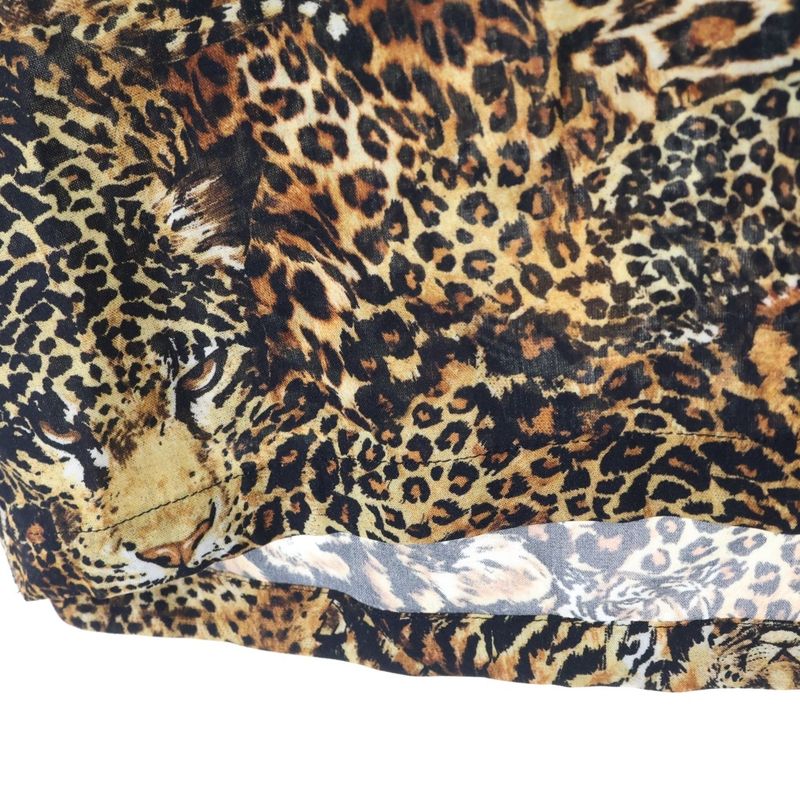 Celine 22SS Leopard Open Collar Short Sleeve Pattern Shirt Brown 2c517251s