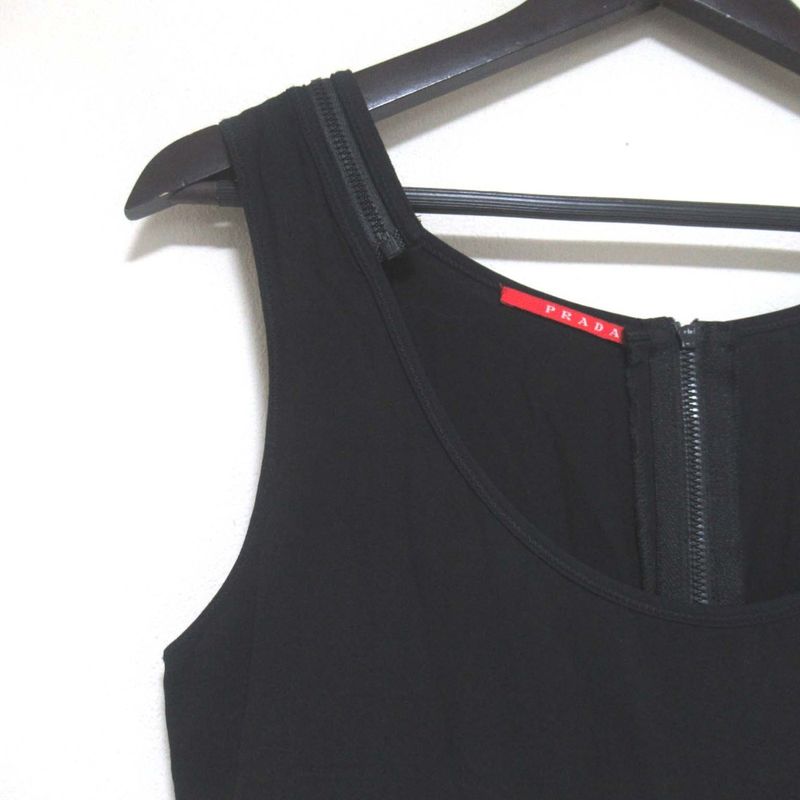 Prada Sport Sleeveless Knee Length Faye Cles Iyer Dress Size 38 Black Women's