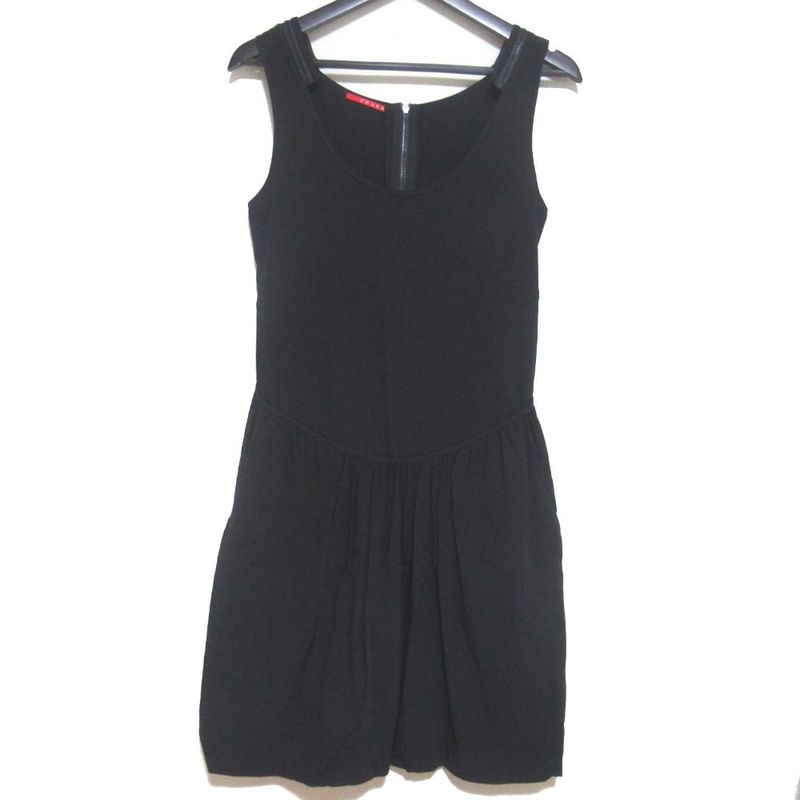 Prada Sport Sleeveless Knee Length Faye Cles Iyer Dress Size 38 Black Women's
