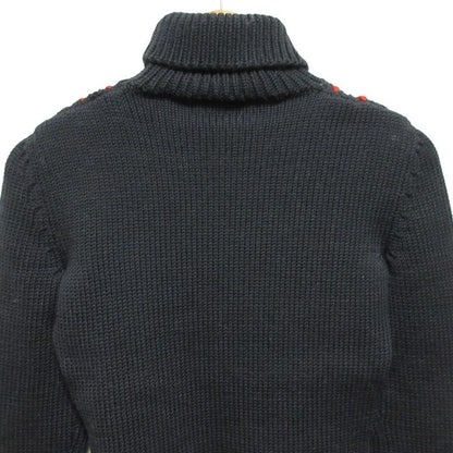 Good Celine Turtleneck Cable Knit Sweater Size S Navy and Red Women's Used