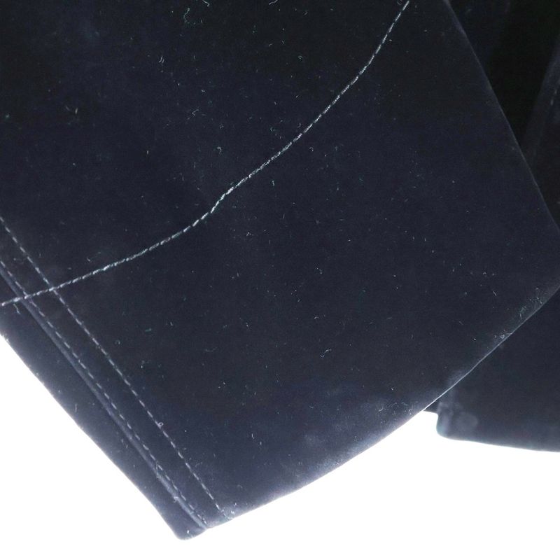 Prada 24SS Velvet Denim Blouson Jaket Triangle Logo Velvet Blouson Jacket Black