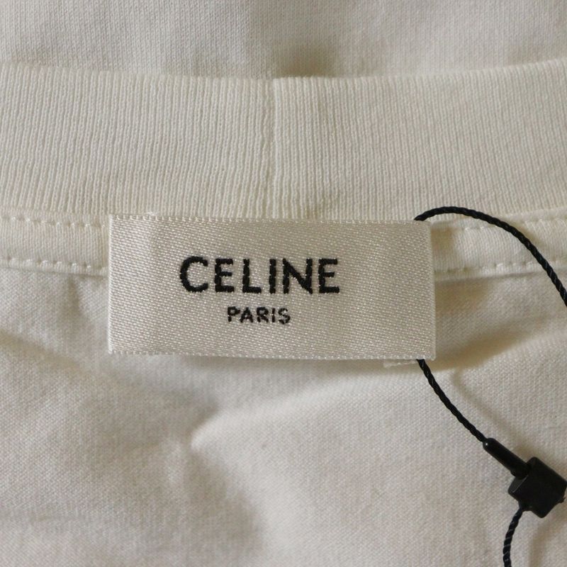 Celine Photo Print Cotton Jersey Loose Short Sleeved T-shirt White 2x43f671q