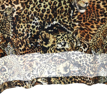 Celine 22SS Leopard Print Open Collar Short Sleeved All Over Shirt Brown