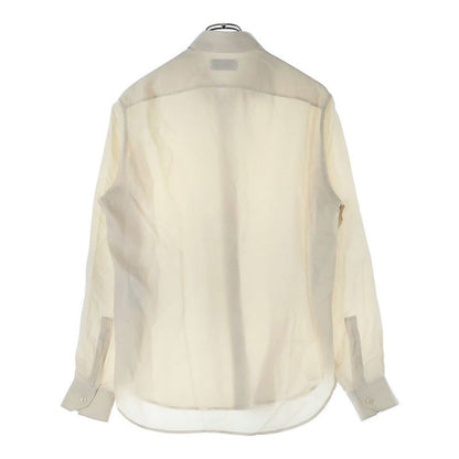 Saint Laurent Paris Silk Plain Long Sleeved Shirt With Plain Ivory Ribbed Wings