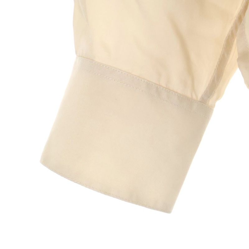 Saint Laurent Paris Silk Plain Long Sleeved Shirt With Plain Ivory Ribbed Wings