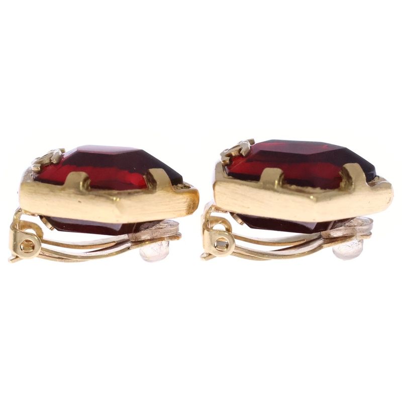Chanel Coco Mark Gripoa Earrings 01A Red And Gold GP